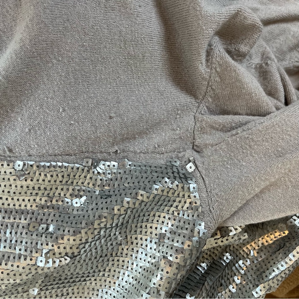 (4) Plus Size Professional Sequin Embellished Gray Blouse Beige Sweater Office - Picture 11 of 16